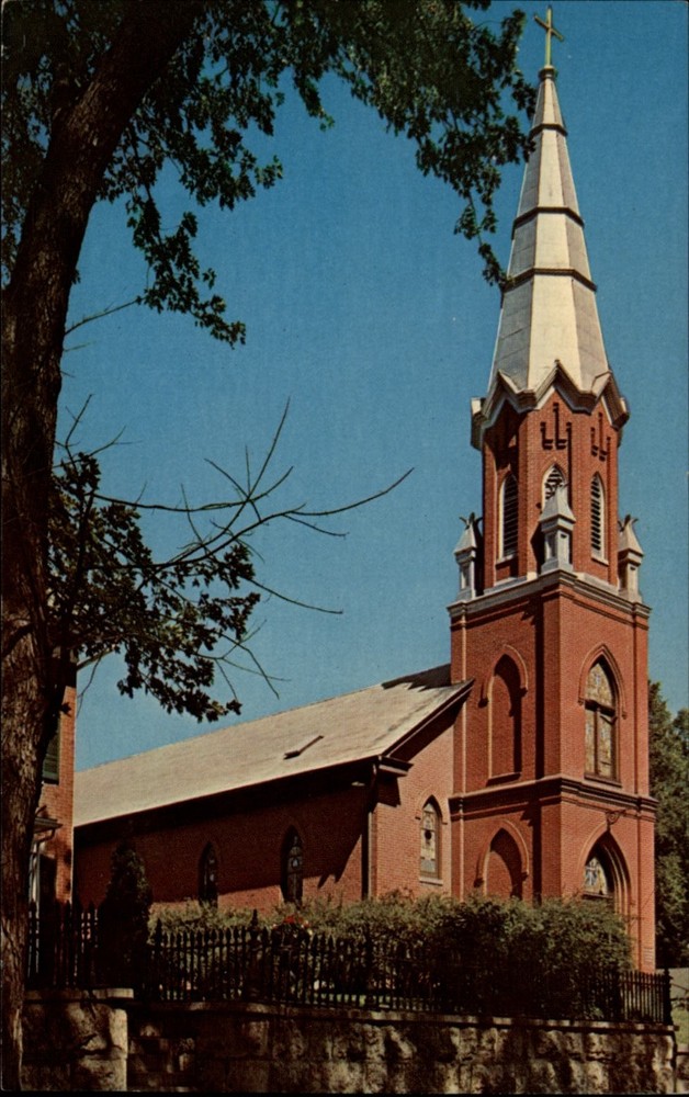 St Matthews Evangelical Lutheran Church Galena Illinois vintage postcard h371