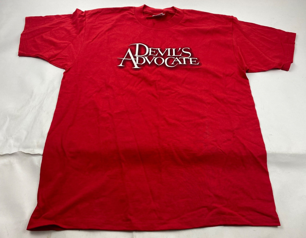 Vintage 1997 Devil's Advocate Movie Promo T-Shirt Red Keanu Reeves Red Tee XL