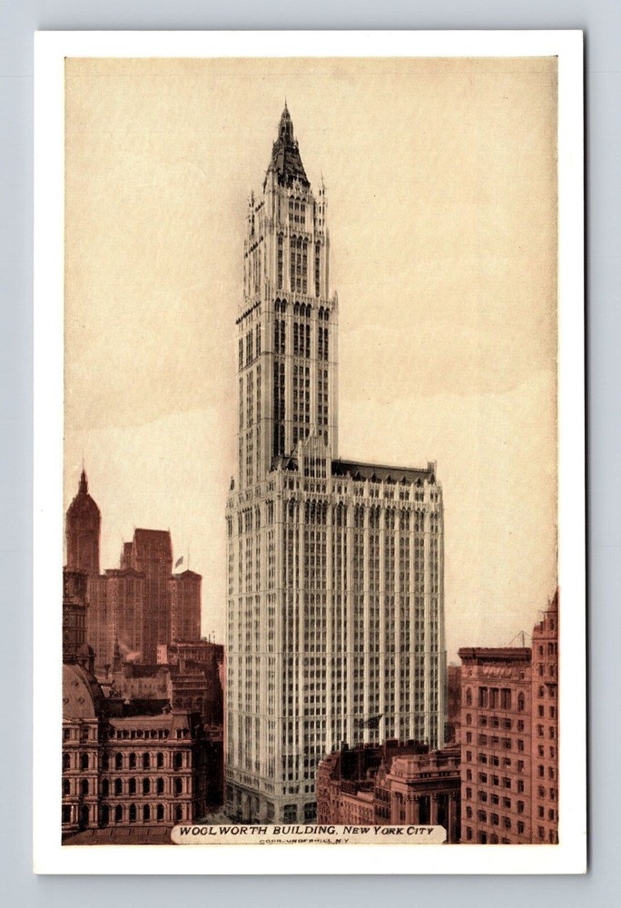 New York City NY, Woolworth Building, Antique, Vintage Postcard