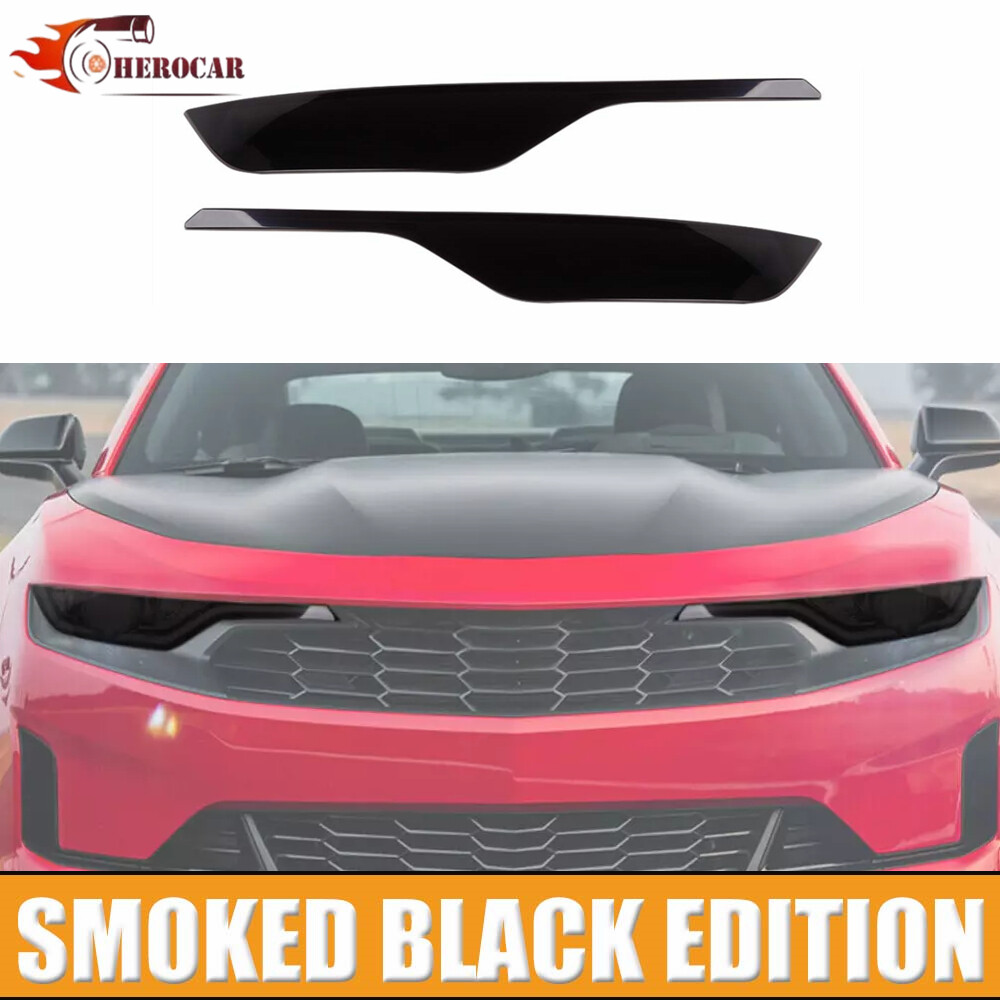 Smoked Black Front Headlight Bezels for 2019+ Chevy Camaro