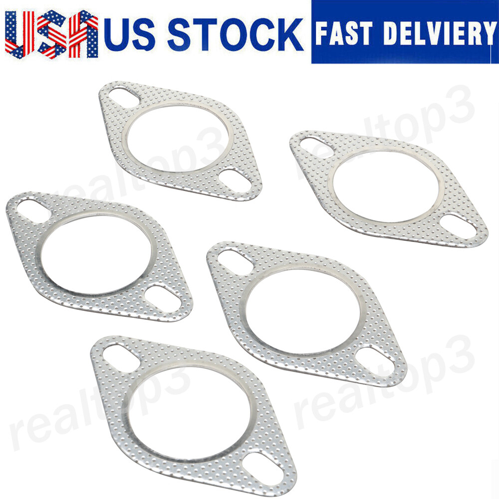 5PCS Car 2 Bolt High Temp Exhaust Gasket Flange 2.5in Cylinder Head Gasket