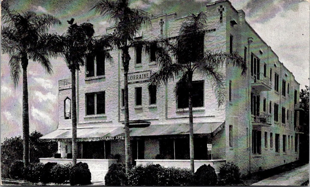 Dr Jim Stamps Postcard The Lorraine Apartments Saint Petersburg Florida