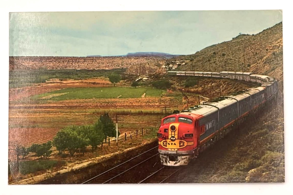 Vintage Santa Fe San Francisco Chief Train Scenic Postcard California