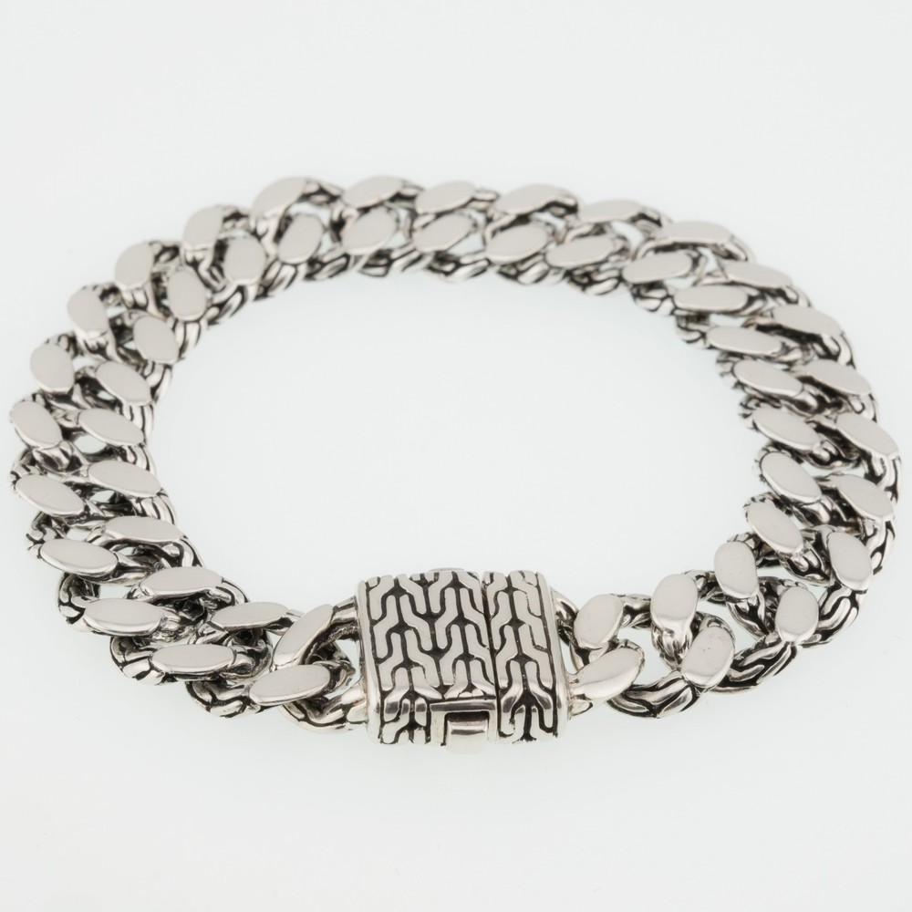 READ John Hardy Curb Chain link Bracelet sterling silver 7 inch