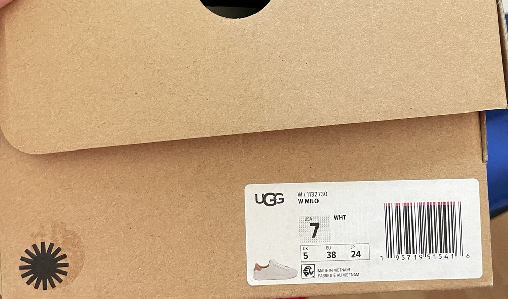 UGG Women’s Sneaker Milo White Size 7 Brand New In Box