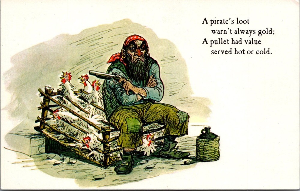 1966 Disneyland Pirates of Caribbean New Orleans Square Postcard Art