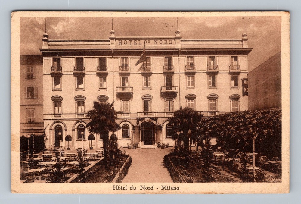 Italy- Milan Hotel Du Nord Souvenir Postal Old Card PC View Vintage Postcard