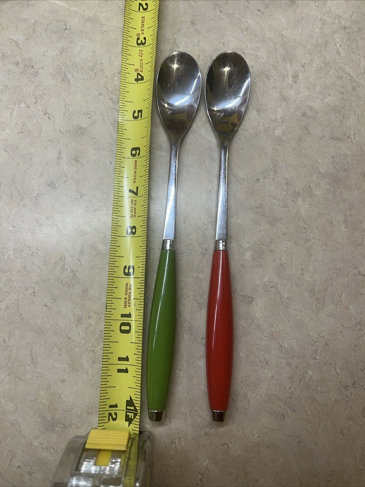 Fiesta Iced Tea Spoons, Green And Red