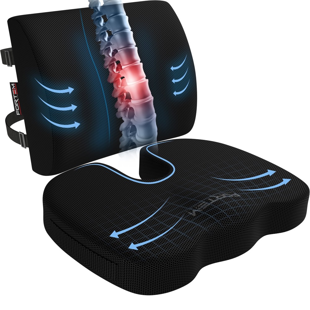 FORTEM Chair Cushion, Seat Cushion for Office Chair, Lumbar Support Pillow