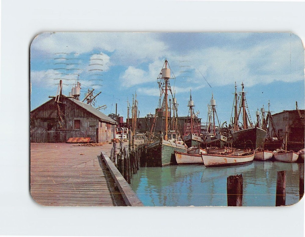 Postcard Fishing Boats at Gloucester Massachusetts USA