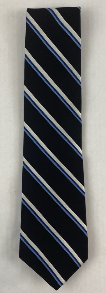 Rare Tommy Hilfiger Neck Tie Men's Blue Black Made in USA Stripes 100% Silk