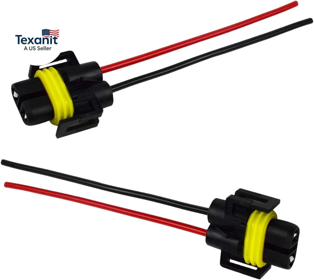 2PCS Wiring Harness Headlight Socket, 9005 HB3 9006 HB4 9012 Female Adapter Wiri