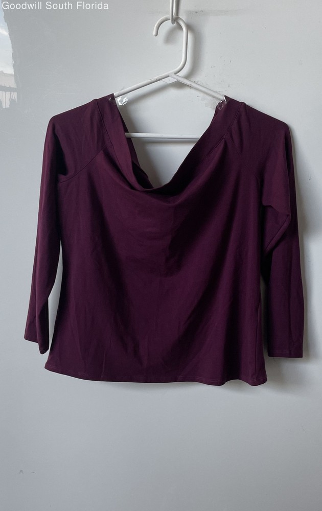 Divided By H&M Womens Purple 3/4 Sleeve Cowl Neck Pullover Blouse Top Size Large