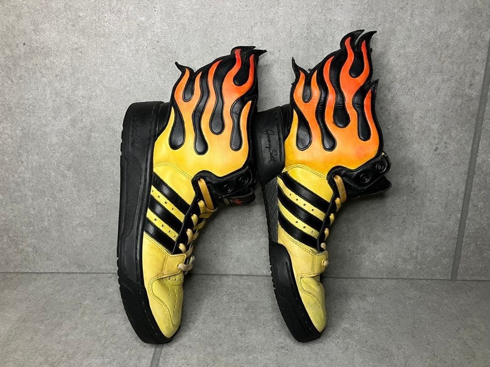 Adidas Jeremy Scott Wings Fire Flame High Top Sneakers Women US 5.5 from JP
