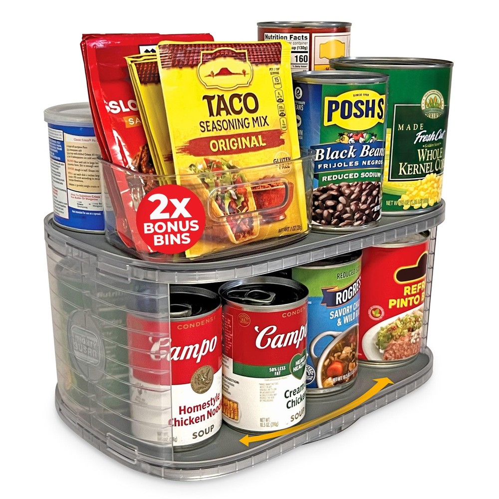 Best Mighty Susan Kitchen Organizer for Canned Goods 2-Tiered Robust Turntable