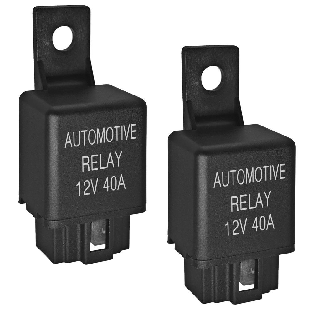 12V 40A Heavy Duty SPST 4-Pin Automotive Relay (Pack of 2) for Universal Use