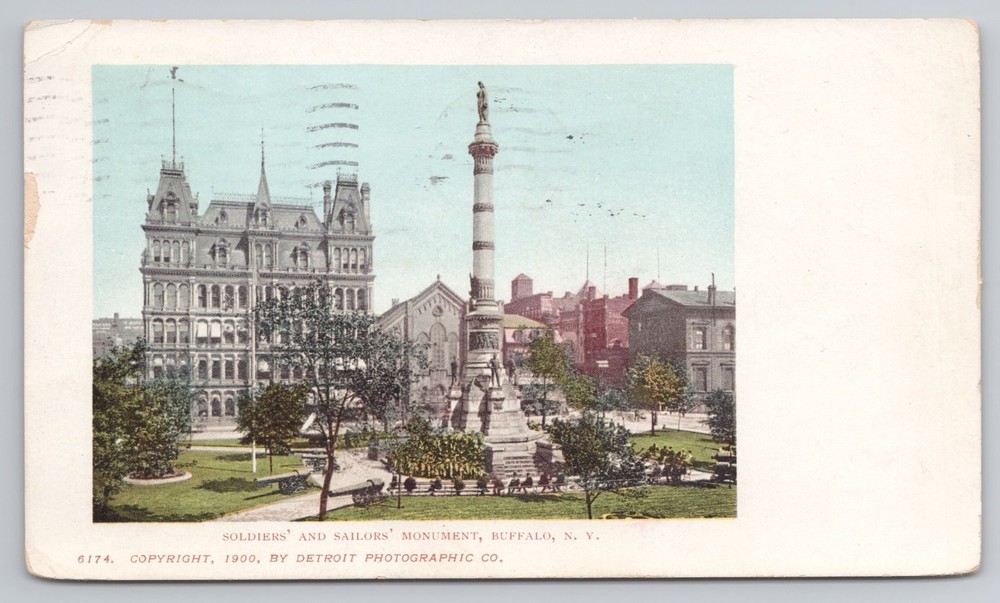 Soldiers' and Sailors' Monument Buffalo New York NY c1900 Antique Postcard