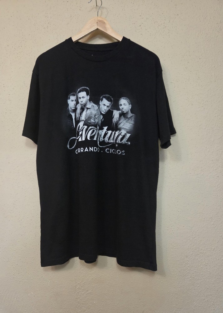 Aventura Shirt Mens Large Black Cerrando Ciclos 2024 Band Tour Graphic Tee