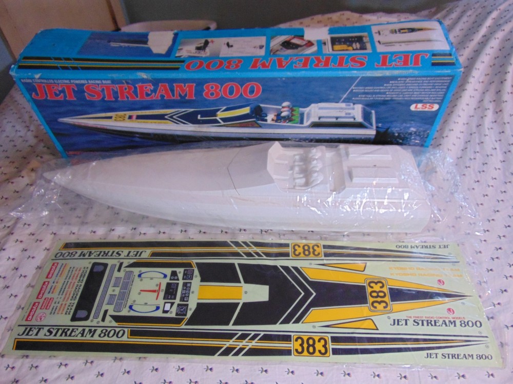 Vintage 1988 KYOSHO JET STREAM 800 RC Boat Hull and Decals ~ Unused ~ No Reserve