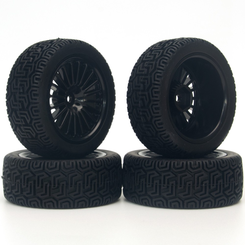 1/10 RC Car Wheels Rubber Tires For Tamiya TT-01 TT-02 HSP XV01 Rally Car