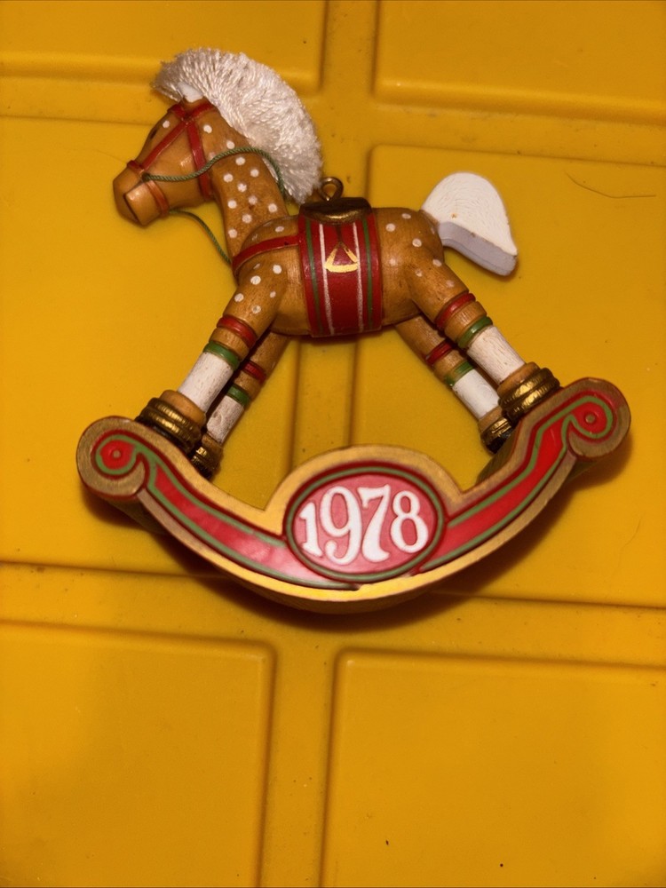 Hallmark Keepsake Vintage 1978 Wood Rocking Horse Ornament