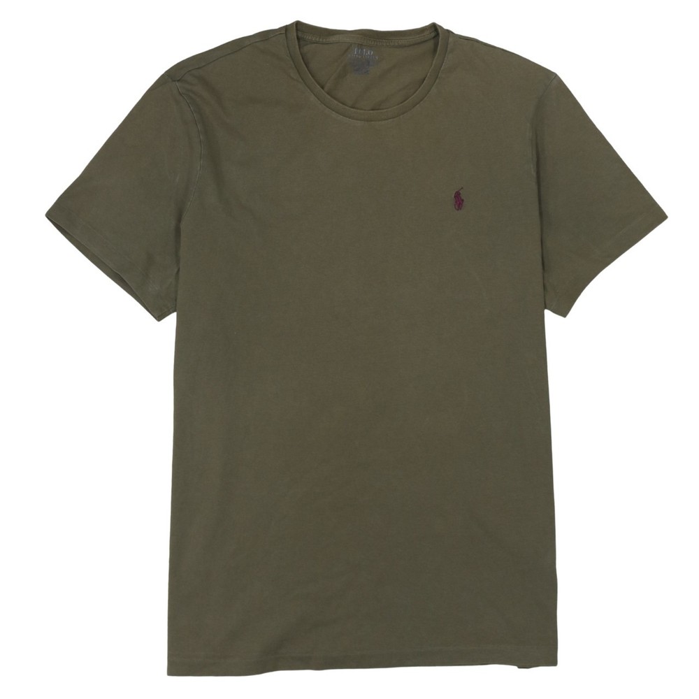 Polo Ralph Lauren Womens T Shirt Olive Green Cotton Embroidered Pony Logo XL