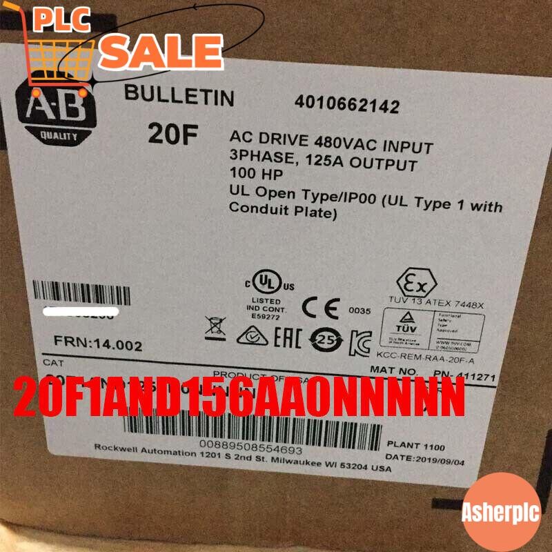 New Factory Sealed Allen-Bradley 20F1AND156AA0NNNNN PowerFlex 753 AC Drive