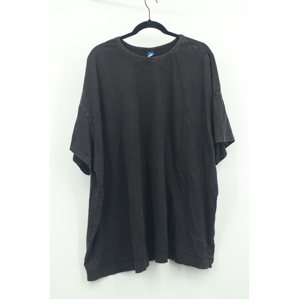 OLD NAVY Womens 3X Washed Black Cotton Crew Neck Short Sleeve T-Shirt
