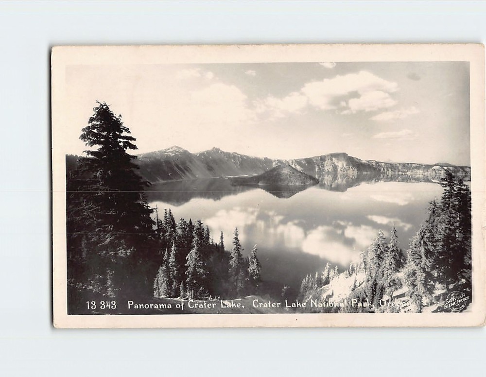 Postcard Panorama of Crater Lake Crater Lake National Park Oregon USA