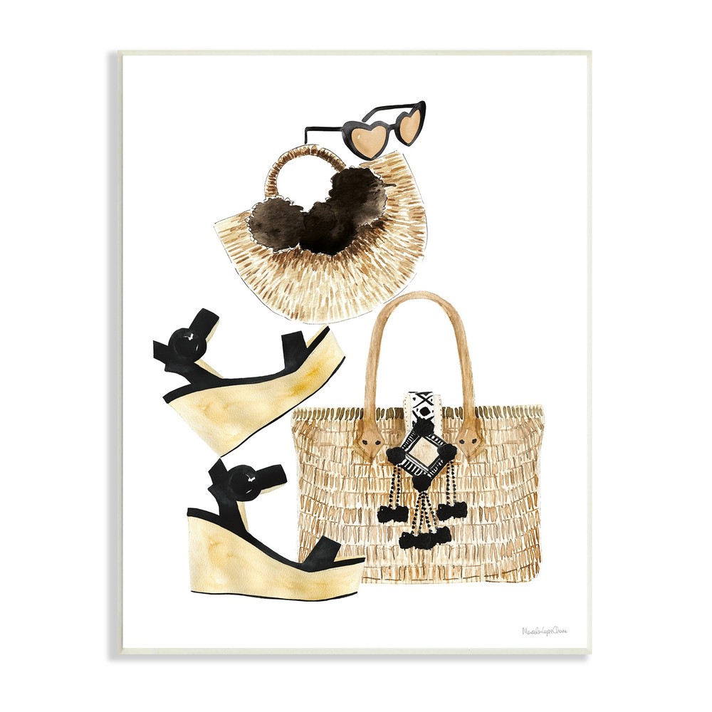 Stylish Wicker Bags and Wedges Fashion Accessory Display