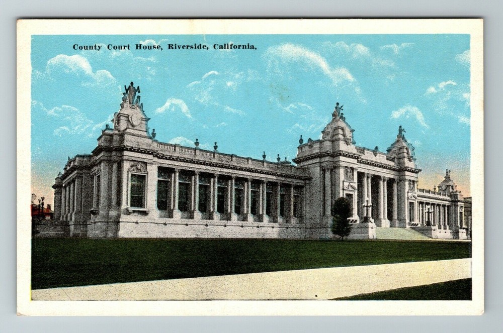 Riverside CA-California, County Court House, Exterior, Vintage Postcard