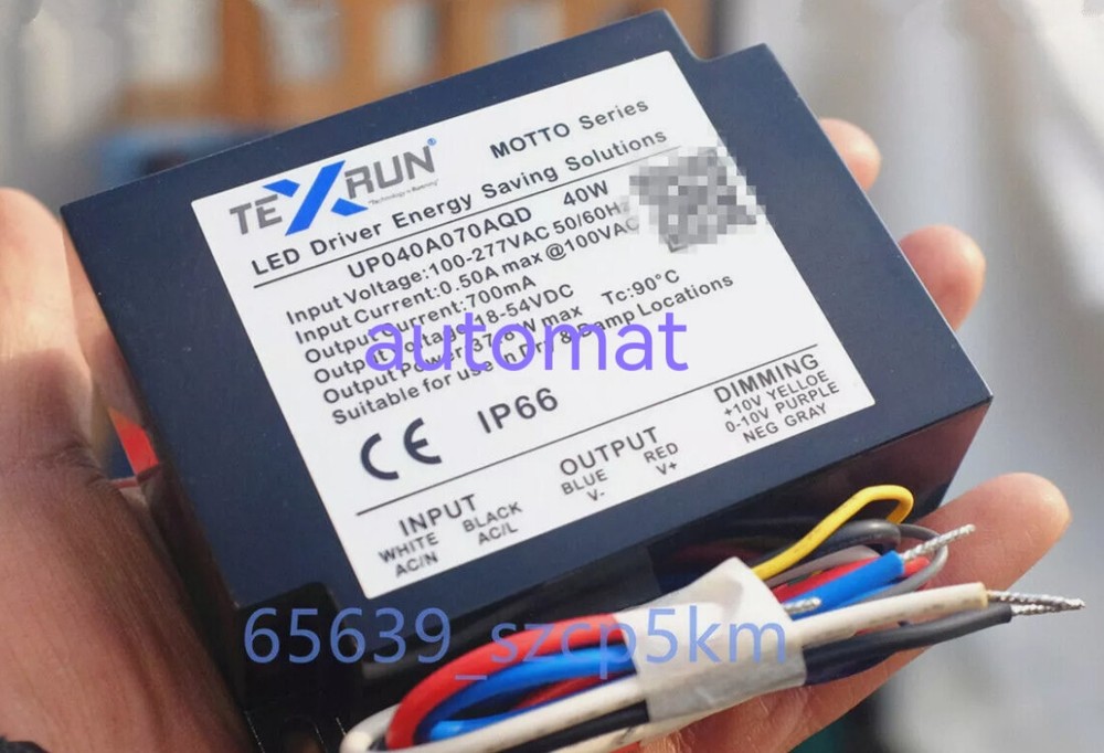 1PC AC100V-277V to DC18V-54V IP66 Waterproof LED Driver Constant Current Power
