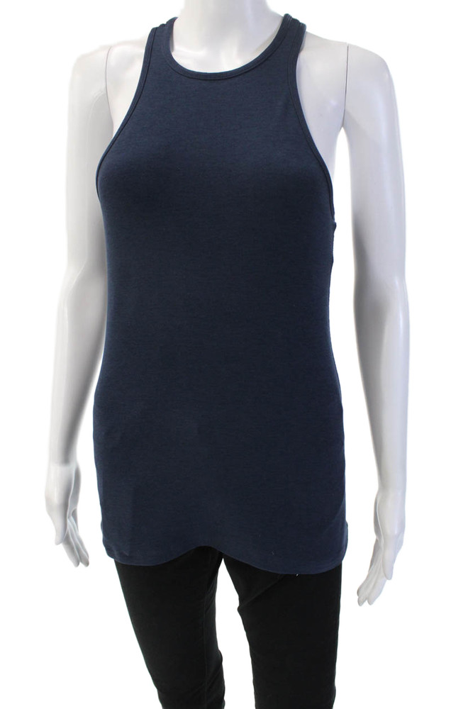 Beyond Yoga Womens Dark Blue High Neck Sleeveless Basic Tank Nylon Blend Size MFree Shipping in US $100+ Orders | $6.95 Orders Below