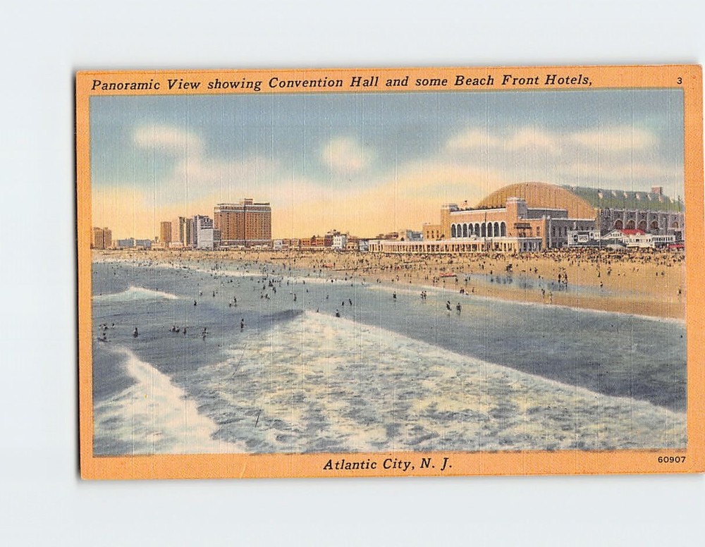 Postcard Panoramic View Showing Convention hall Atlantic City NJ USA