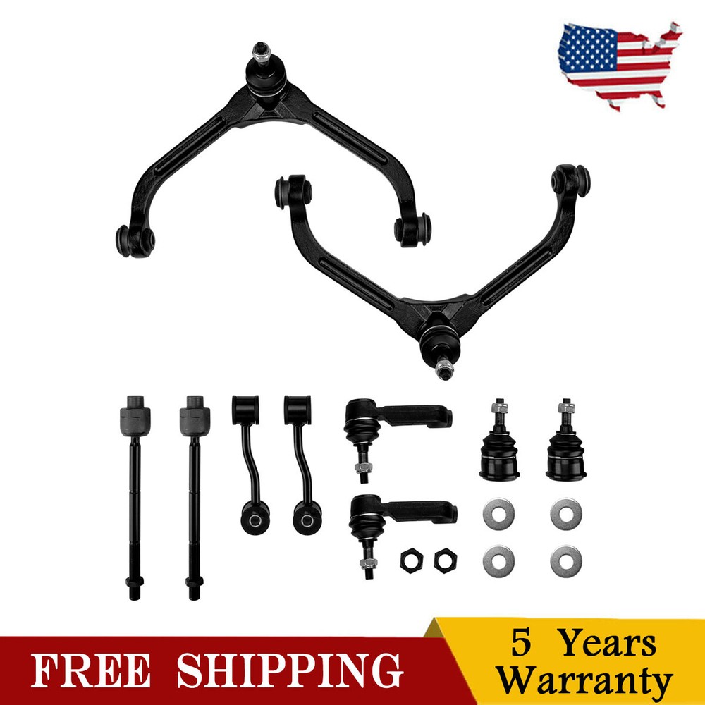 2002-2004 Jeep Liberty Front Control Arms Ball Joints Tie Rods Kit 10pc