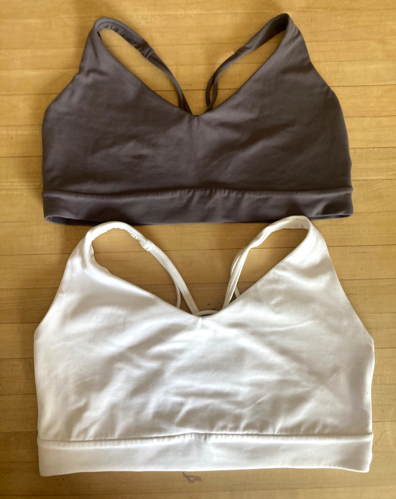 Athleta Sports Bras size XL lot of 2 White & Purple