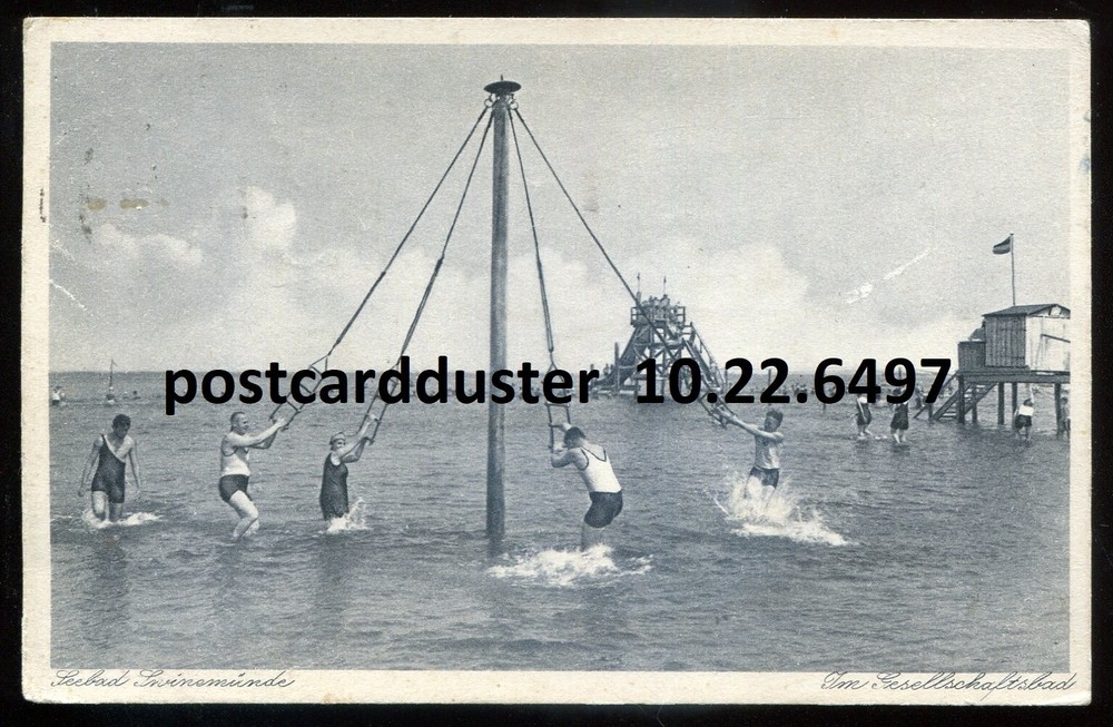 GERMANY Swinemuende/ POLAND Swinoujscie Postcard 1930 Water Sport