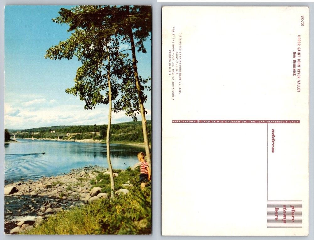 Upper Saint John River Valley New Brunswick Canada Mirro-Krome Postcard