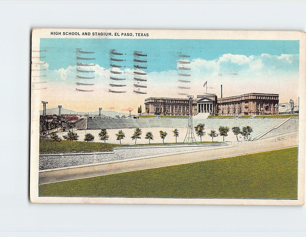 Postcard High School & Stadium El Paso Texas USA