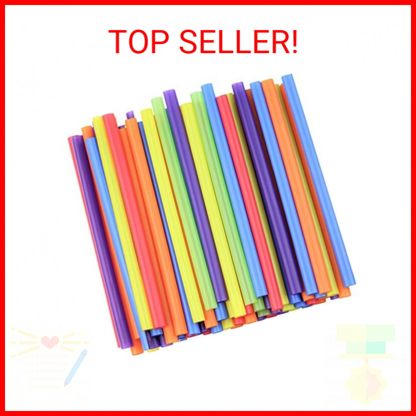 Comfy Package, [100 Count] Jumbo Plastic Smoothie Straws - 8.5