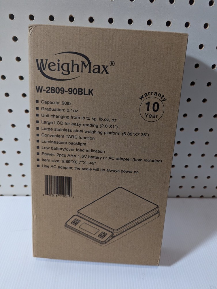 Weighmax W-2809 90 LB X 0.1 OZ Durable Stainless Steel Digital Postal Scale