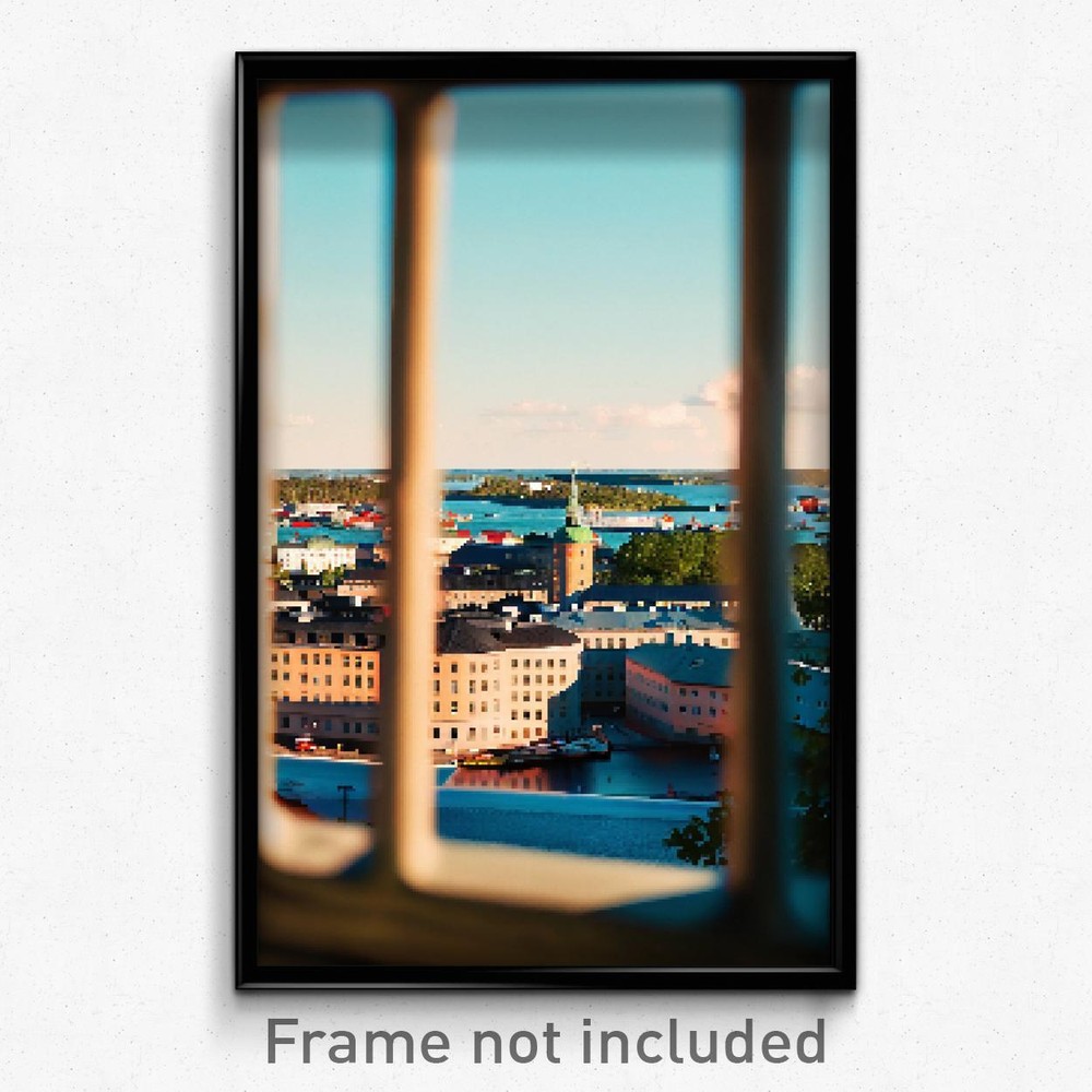 Pixel Art Poster - Hidden Swedish City (8 Bit Psychedelic Video Game Print)