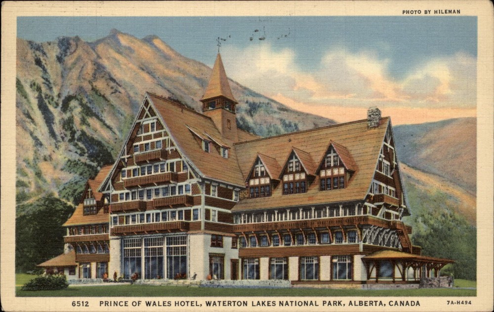 Prince of Wales Hotel Waterton Lakes National Park Alberta Canada postcard s745