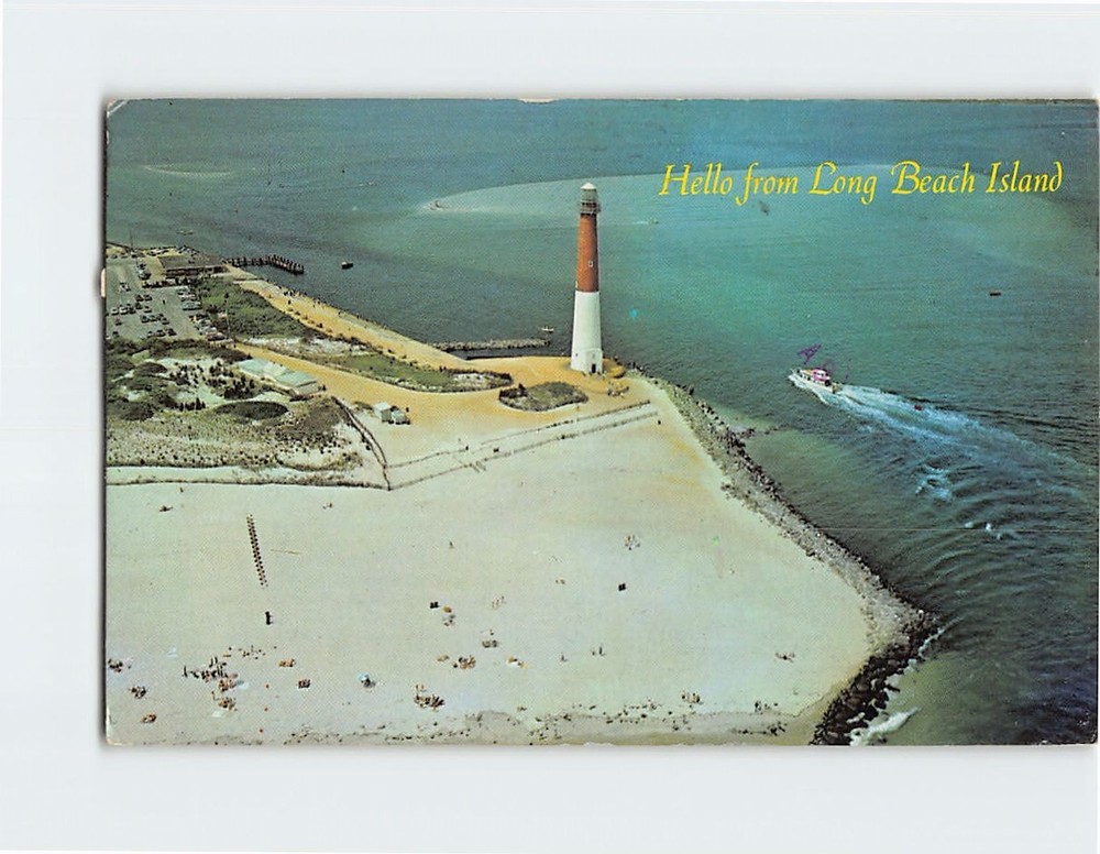 Postcard Barnegat Lighthouse Long Beach New Jersey USA