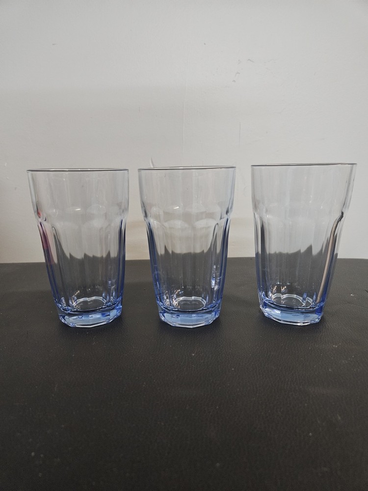 PASABAHCE  Athena Ice Blue 8oz. Old fashioned Lowball Glasses-Set of 3