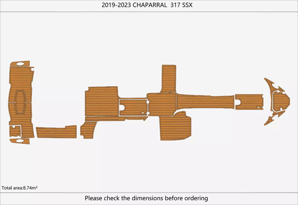 2023 CHAPARRAL 317 SSX Swim Platform Cockpit EVA Foam Teak Deck Flooring Mat