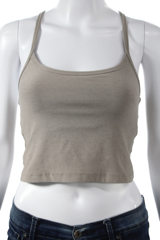 Beyond Yoga Womens Cropped Camisole Square Neck Beige Polyester Blend Size SFree Shipping in US $100+ Orders | $6.95 Orders Below