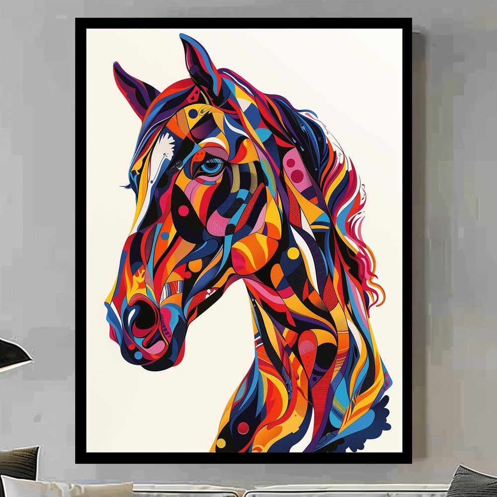 Abstract Horse Art Horses Decor Wall Decor Horse Print Home Decor Horse Sign