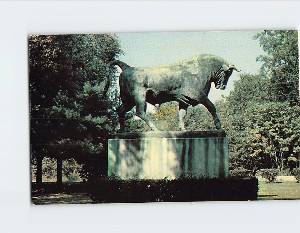 Postcard The Big Bull Monument Historic Long Island New York USA North America
