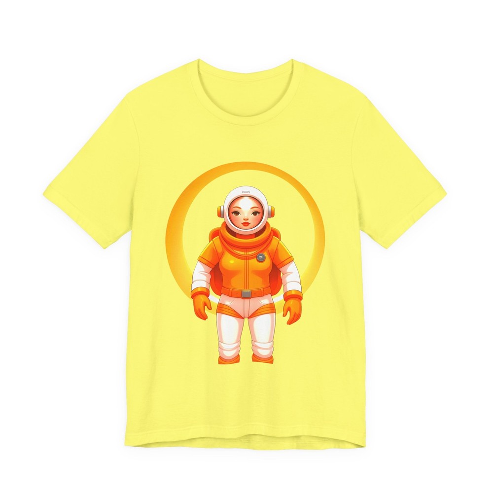 Orange Astronaut Illustration T-Shirt | Cute Space Suit Tee